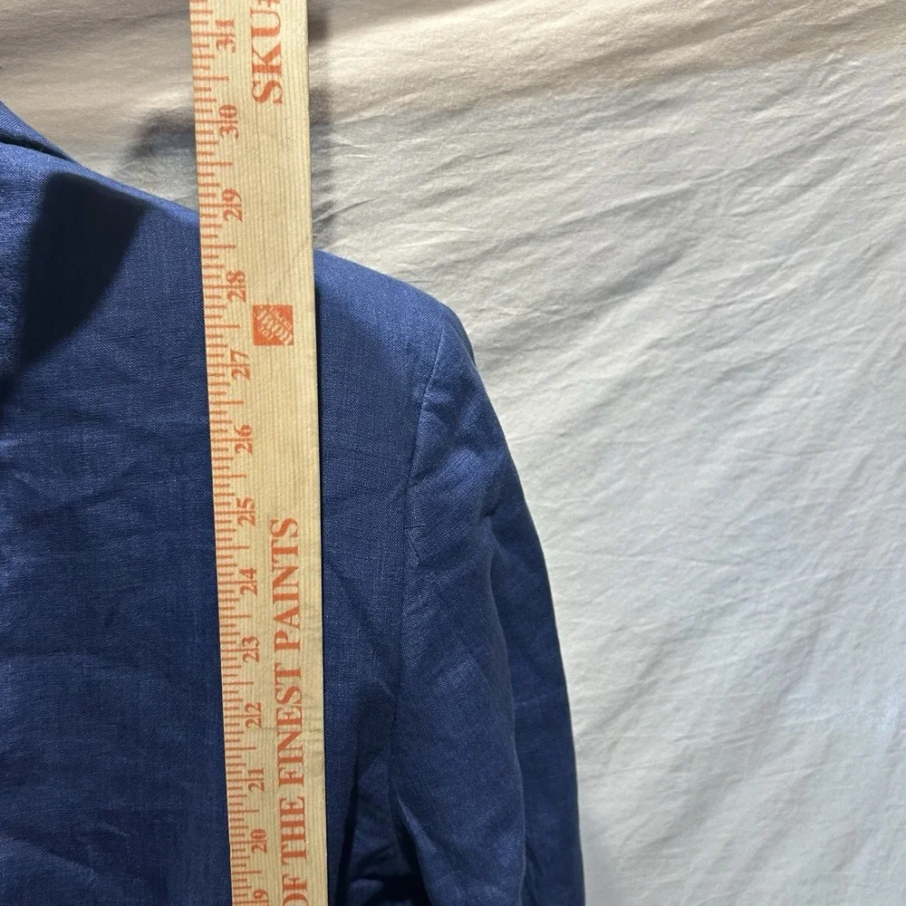 Lauren Ralph Lauren Mens 43R 100% Linen Blazer Blue Two Button Sport Coat Macys